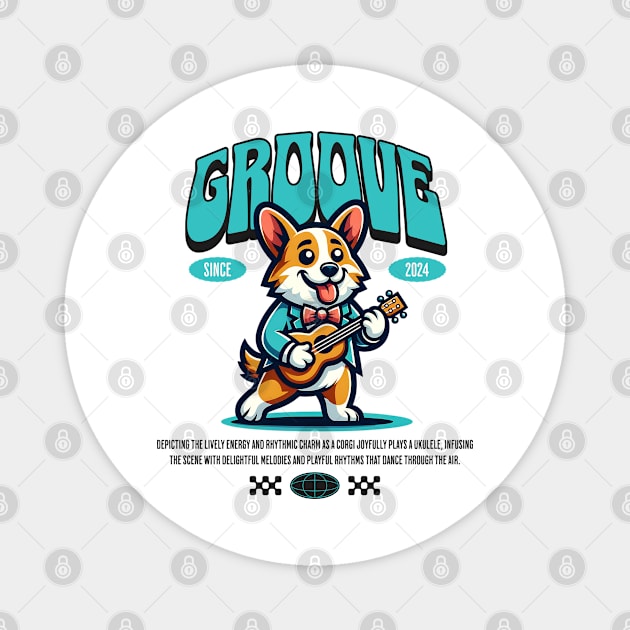 Groove, Ukulele Corgi, Musical Magnet by CloudEagleson